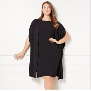 NY&Co Eva Mendez Black Sheath Dress with Removable Cape